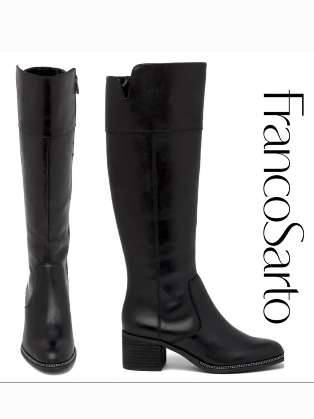 Franco Sarto Black Leather Boot